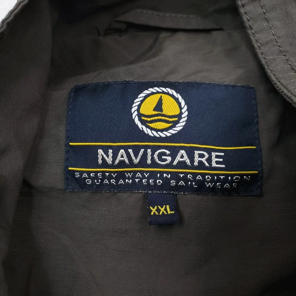 Navigare Jacket Mens XXL Green Windbreaker Rain Coat Yachting Nautcial Chore